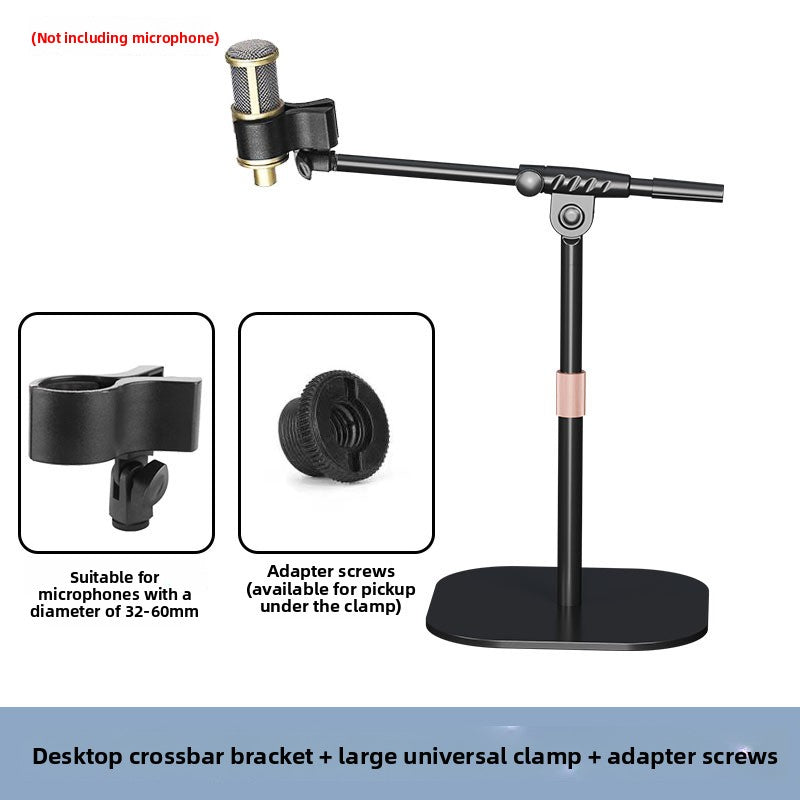 Adjustable Desktop Microphone Stand with Weighted Base