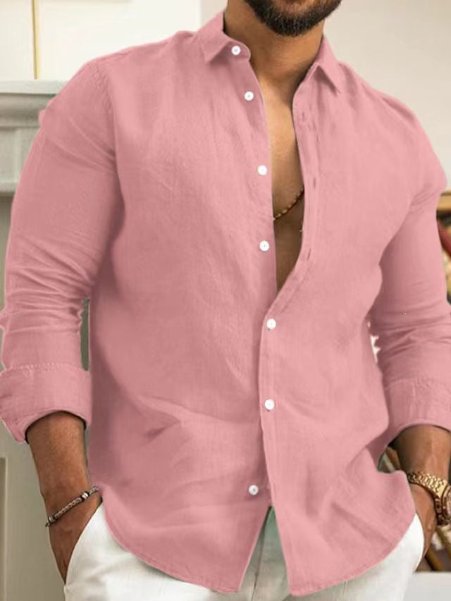 Men's Casual Long Sleeve Button Down Shirt teemdrop