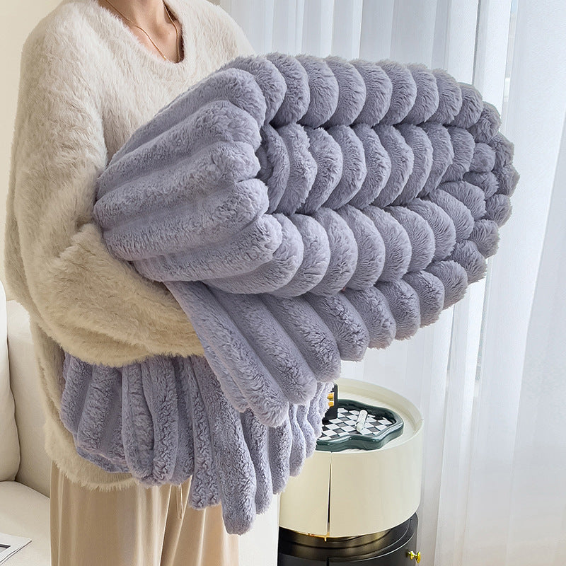High-quality rabbit fur blanket