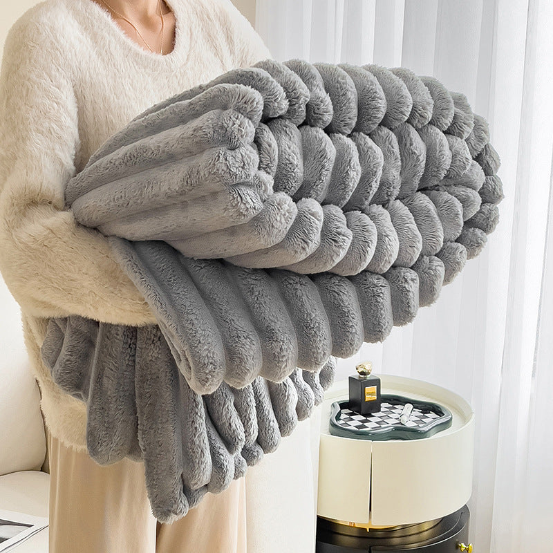 High-quality rabbit fur blanket