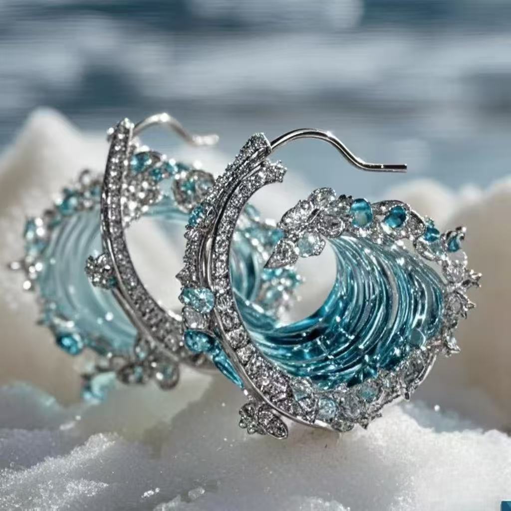 Creative Wave Resin Decoration Jewelry Set