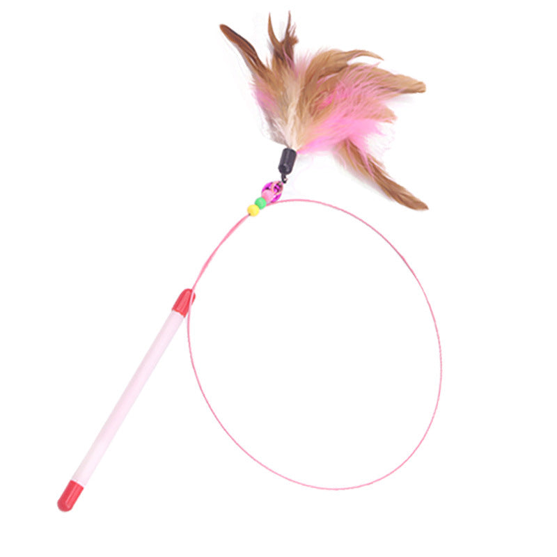 Pet wire feather bell cat toy teemdrop
