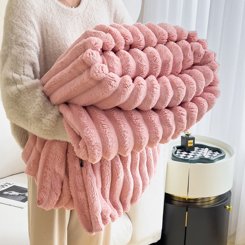 High-quality rabbit fur blanket