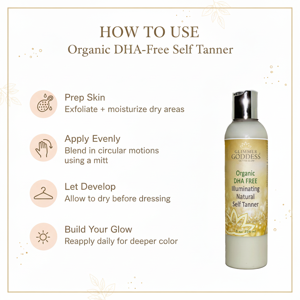 DHA Free Self Tanner for Sensitive Skin – Glow DC-Glimmer Goddess®