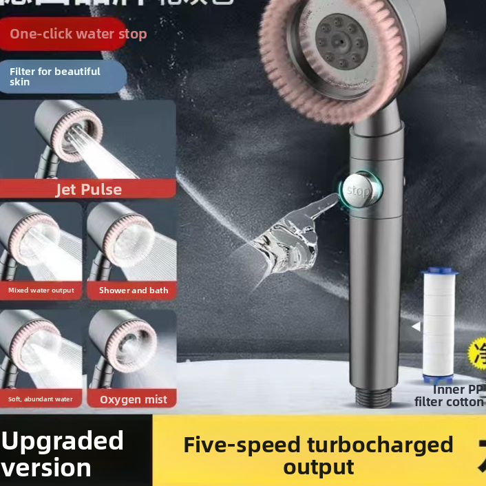 Filtered Pressurized Handheld Showerhead teemdrop
