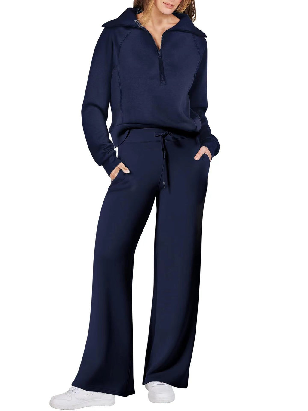 Long-Sleeved Sweatshirt Wide-Leg Pants