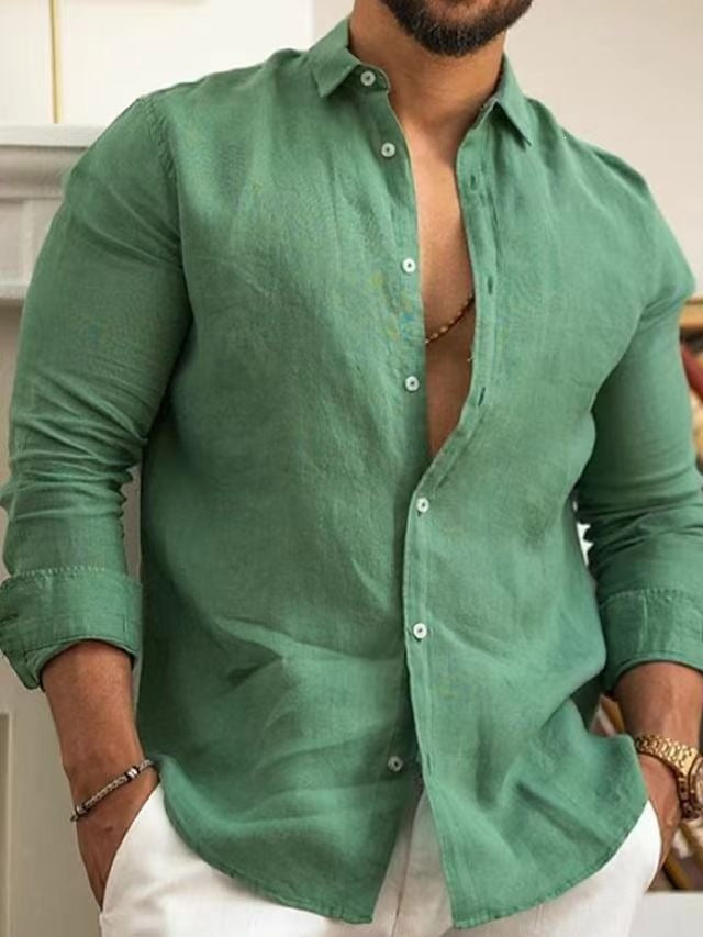 Men's Casual Long Sleeve Button Down Shirt teemdrop