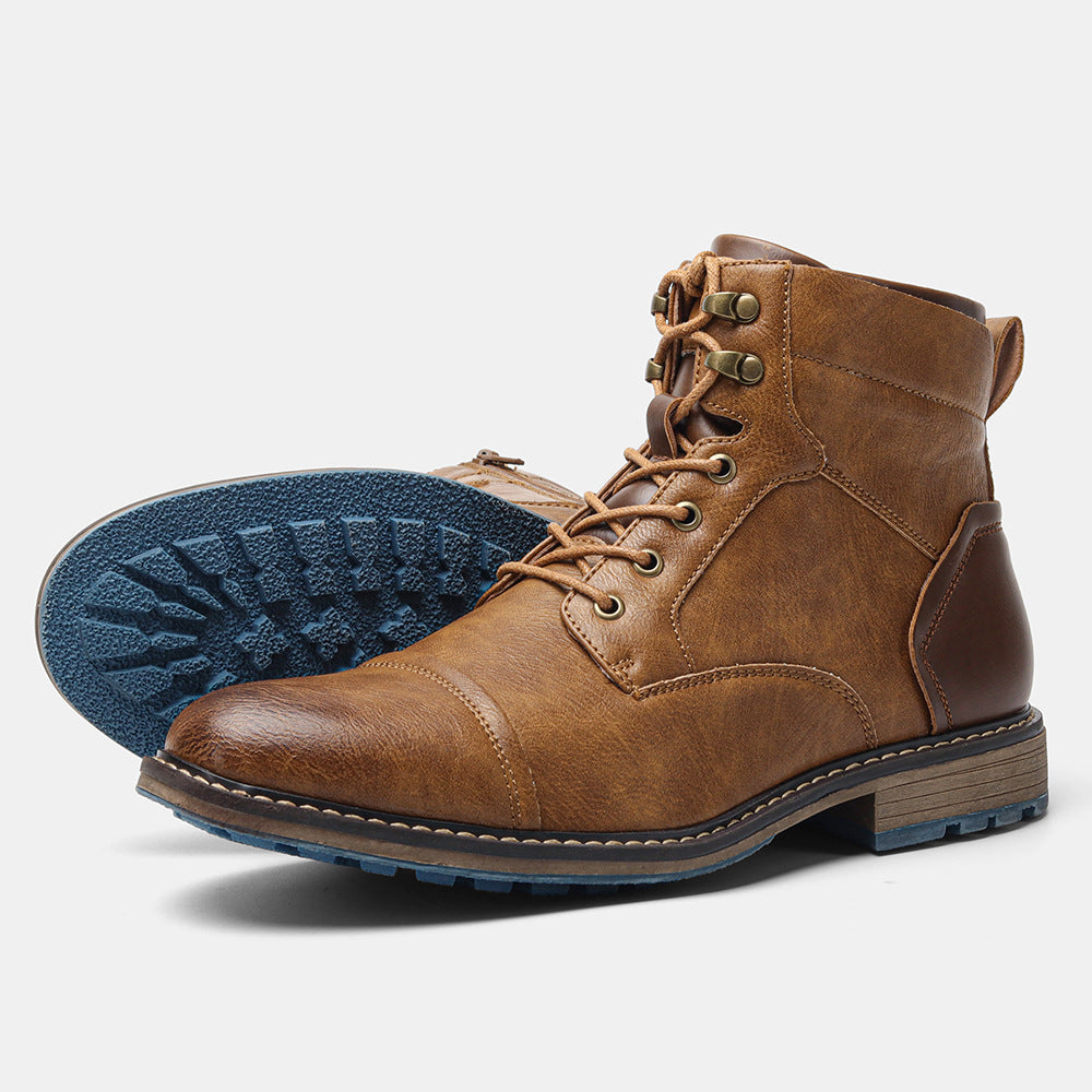 Large Size Men's Martin Boots Side Zipper Work Boots