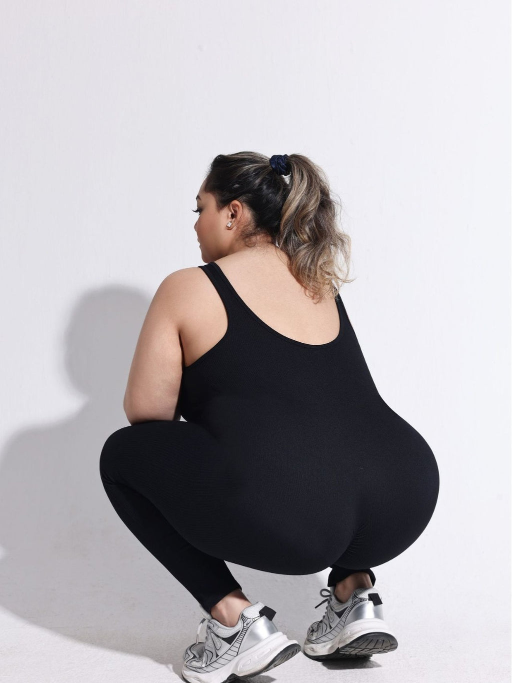 Plus Size Backless Thick Ribbed Jumpsuit for Women