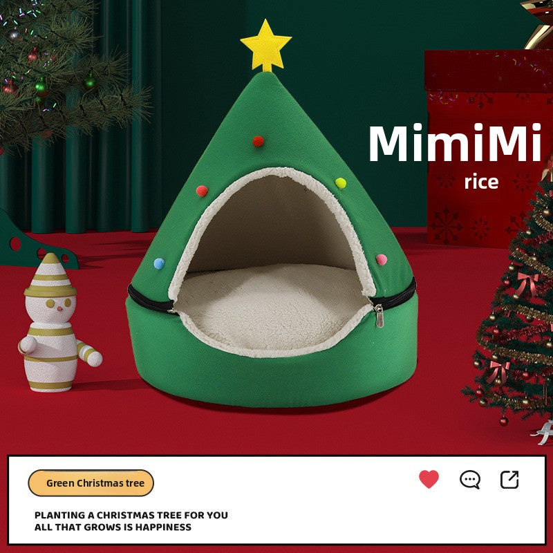 Christmas nest Christmas tree shape pet nest teemdrop
