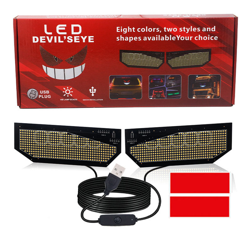 Car Devil Eye LED Sticker Dynamic Expression Light
